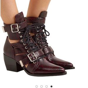 Chloe Ankle boots, color; perfect plum size 36.5. Comes with original package